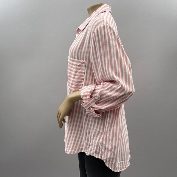 Casa Cabana Womens Striped Button-Down Shirt Red Pink White Womens XXL - Picture 12 of 12